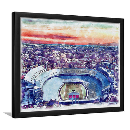 Georgia Bulldogs, Sanford Painting Stadium Watercolor, Sport Gift Art, Framed Art Print Wall Decor