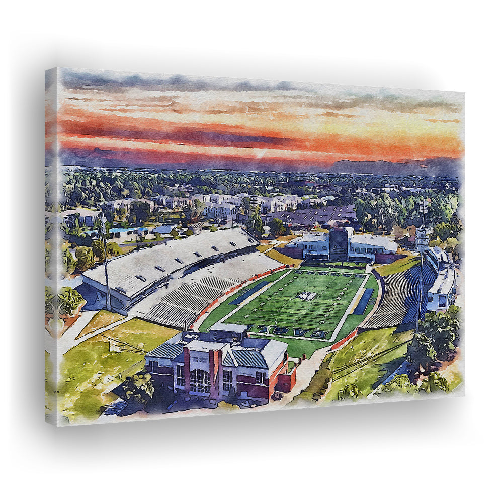 Georgia Southern Eagles, Paulson Painting Stadium Watercolor, Sport Art, Gifts for him, Canvas Print Wall Art