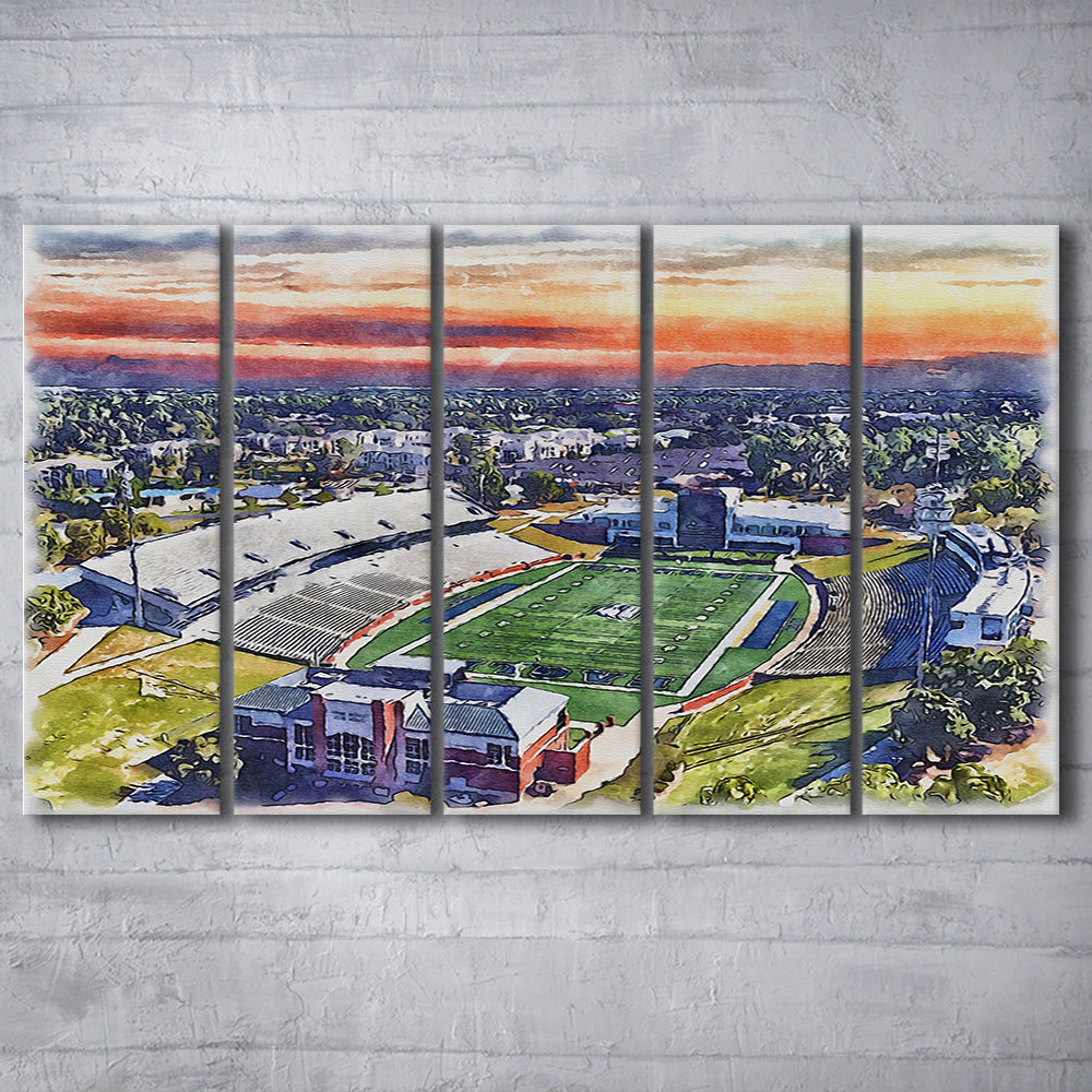 Georgia Southern Eagles, Paulson Painting Stadium Watercolor, Sport Art, Extra Large Canvas Print Wall Art