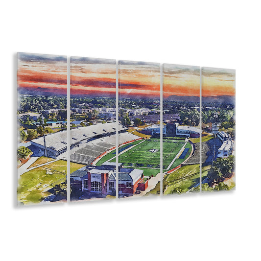 Georgia Southern Eagles, Paulson Painting Stadium Watercolor, Sport Art, Extra Large Canvas Print Wall Art