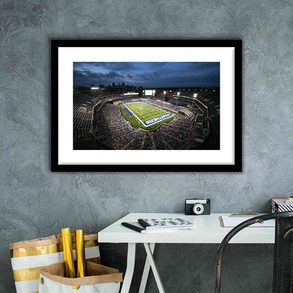 Georgia State Stadium, Stadium Canvas, Sport Art, Gift for him, White Border Framed Art Print Wall Decor