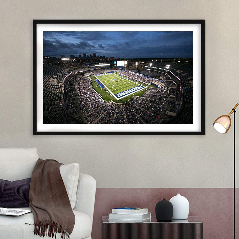Georgia State Stadium, Stadium Canvas, Sport Art, Gift for him, White Border Framed Art Print Wall Decor