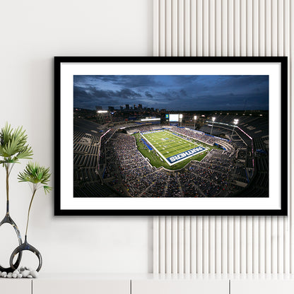 Georgia State Stadium, Stadium Canvas, Sport Art, Gift for him, White Border Framed Art Print Wall Decor