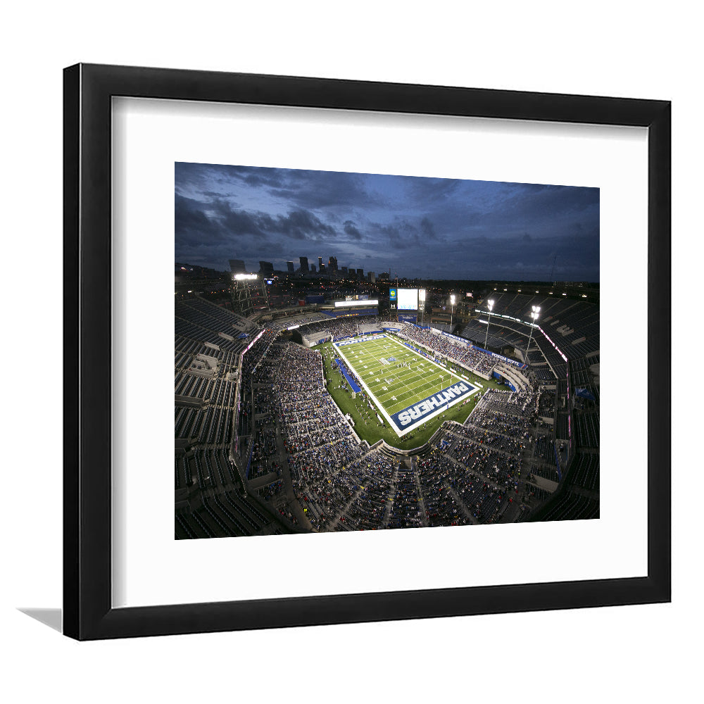 Georgia State Stadium, Stadium Canvas, Sport Art, Gift for him, White Border Framed Art Print Wall Decor