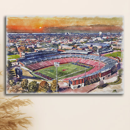 Gerald J Ford Stadium, Southern Methodist Football Painting Stadium, Sport Art, Gifts for him, Canvas Print Wall Art