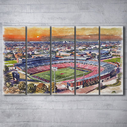 Gerald J Ford Stadium, Southern Methodist Football Painting Stadium, Sport Art, Extra Large Canvas Print Wall Art