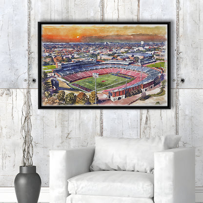 Gerald J Ford Stadium, Southern Methodist Football Painting Stadium, Sport Gift Art, Framed Canvas Print Wall Art