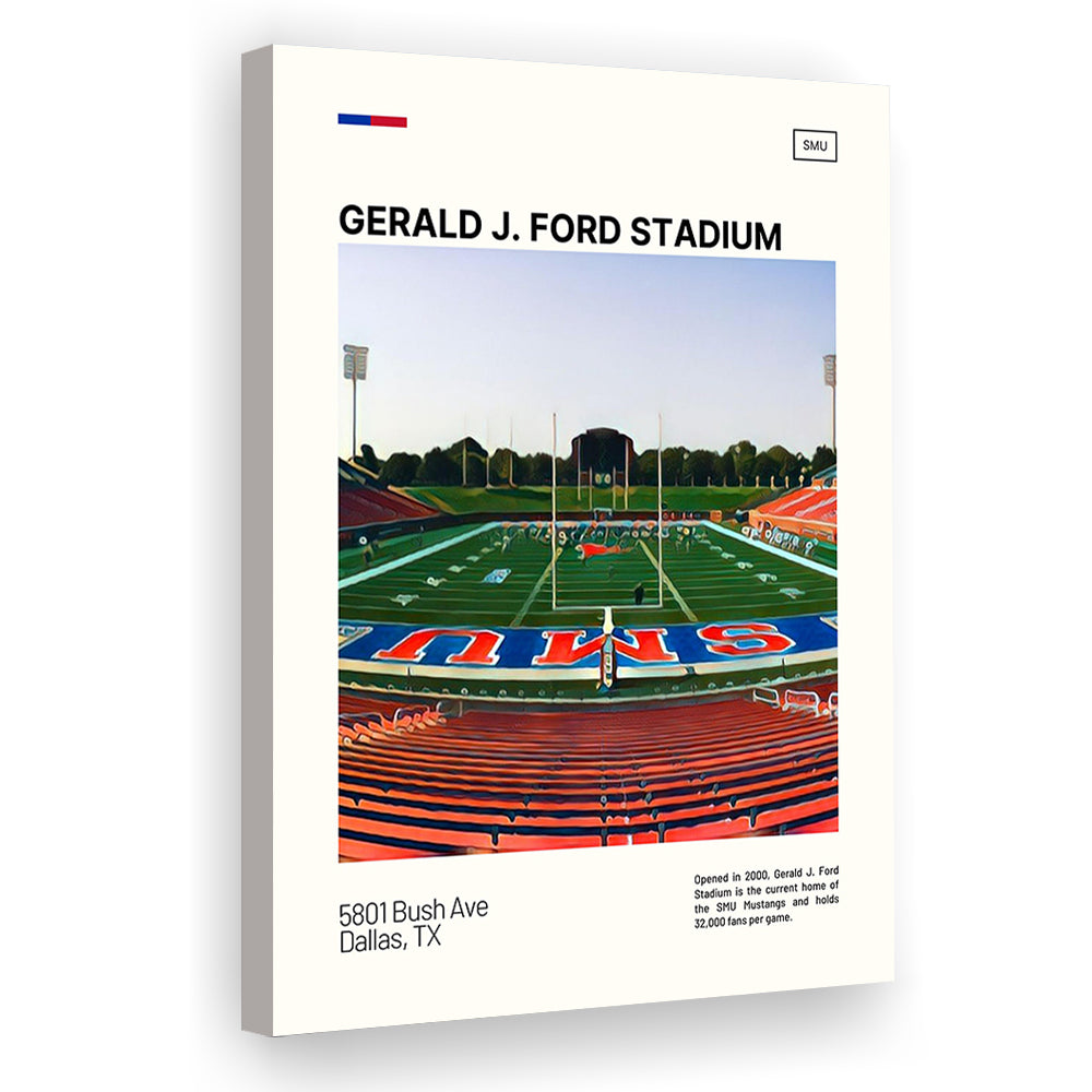 Gerald J. Ford Stadium Print, SMU Mustangs Stadium Canvas Art, Fan Gifts, Sport Art, Canvas Print Wall Art
