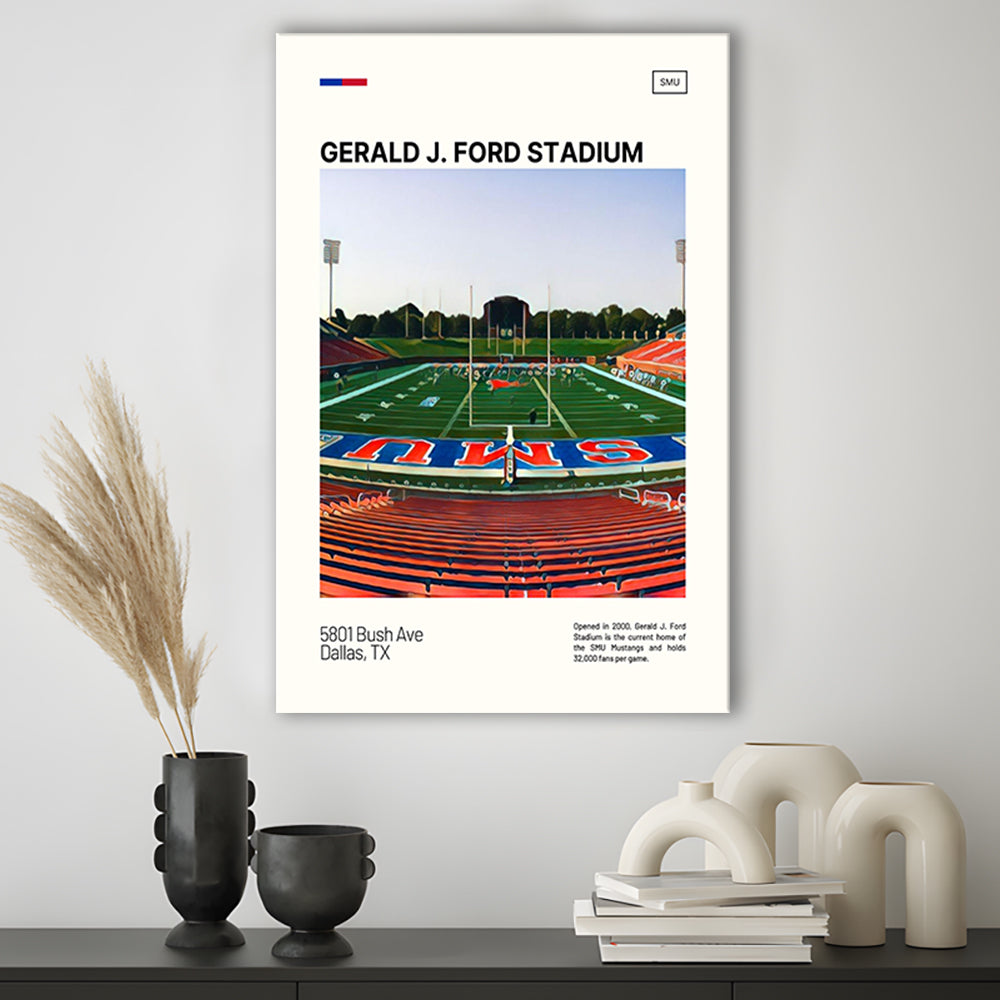 Gerald J. Ford Stadium Print, SMU Mustangs Stadium Canvas Art, Fan Gifts, Sport Art, Canvas Print Wall Art