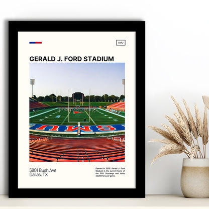 Gerald J. Ford Stadium Print, SMU Mustangs Stadium Art, Gifts for him, Sport Art, Framed Art Print Wall Decor