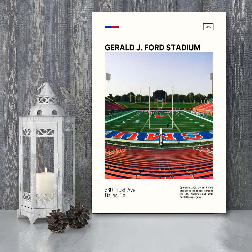 Gerald J. Ford Stadium Print, SMU Mustangs Stadium Canvas Art, Fan Gifts, Sport Art, Canvas Print Wall Art