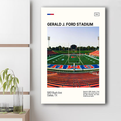 Gerald J. Ford Stadium Print, SMU Mustangs Stadium Canvas Art, Fan Gifts, Sport Art, Canvas Print Wall Art