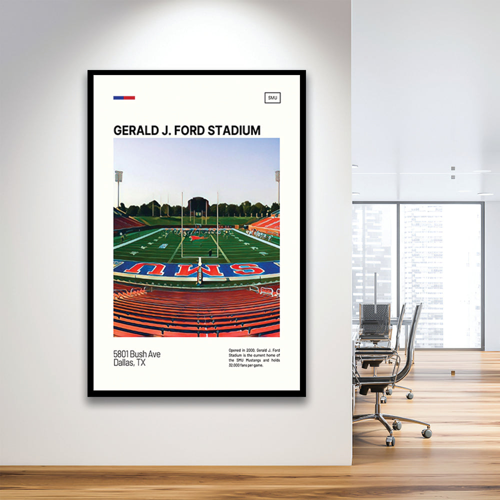 Gerald J. Ford Stadium Print, SMU Mustangs Stadium Art, Gifts for him, Sport Art, Framed Art Print Wall Decor