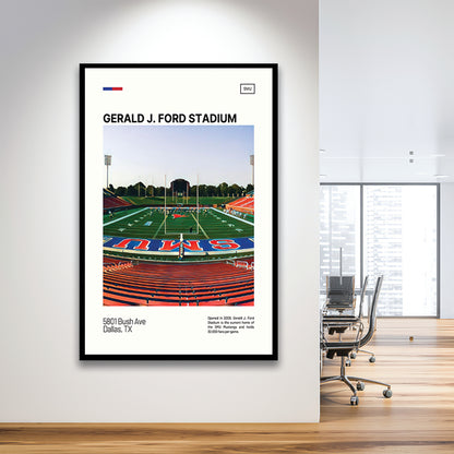 Gerald J. Ford Stadium Print, SMU Mustangs Stadium Art, Gifts for him, Sport Art, Framed Art Print Wall Decor