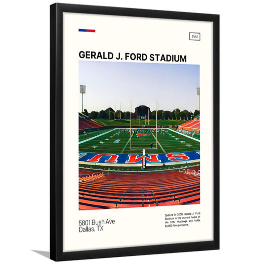 Gerald J. Ford Stadium Print, SMU Mustangs Stadium Art, Gifts for him, Sport Art, Framed Art Print Wall Decor