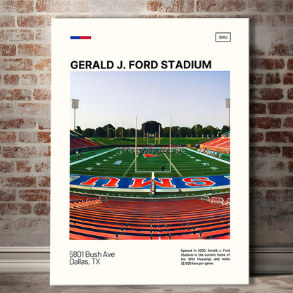 Gerald J. Ford Stadium Print, SMU Mustangs Stadium Canvas Art, Fan Gifts, Sport Art, Canvas Print Wall Art