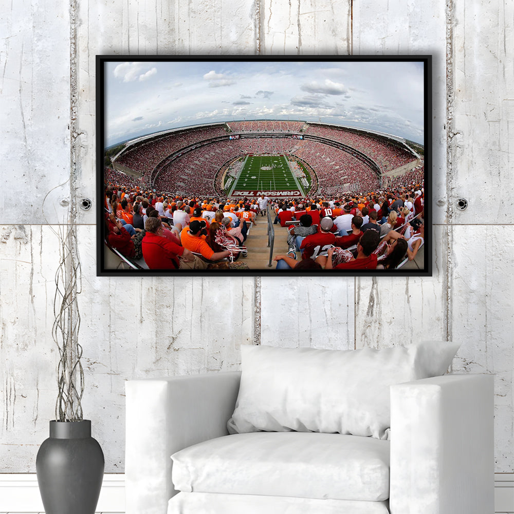 Getty Bryant Denny Stadium, Stadium Canvas, Sport Art, Framed Canvas Print Wall Art, Floating Frame