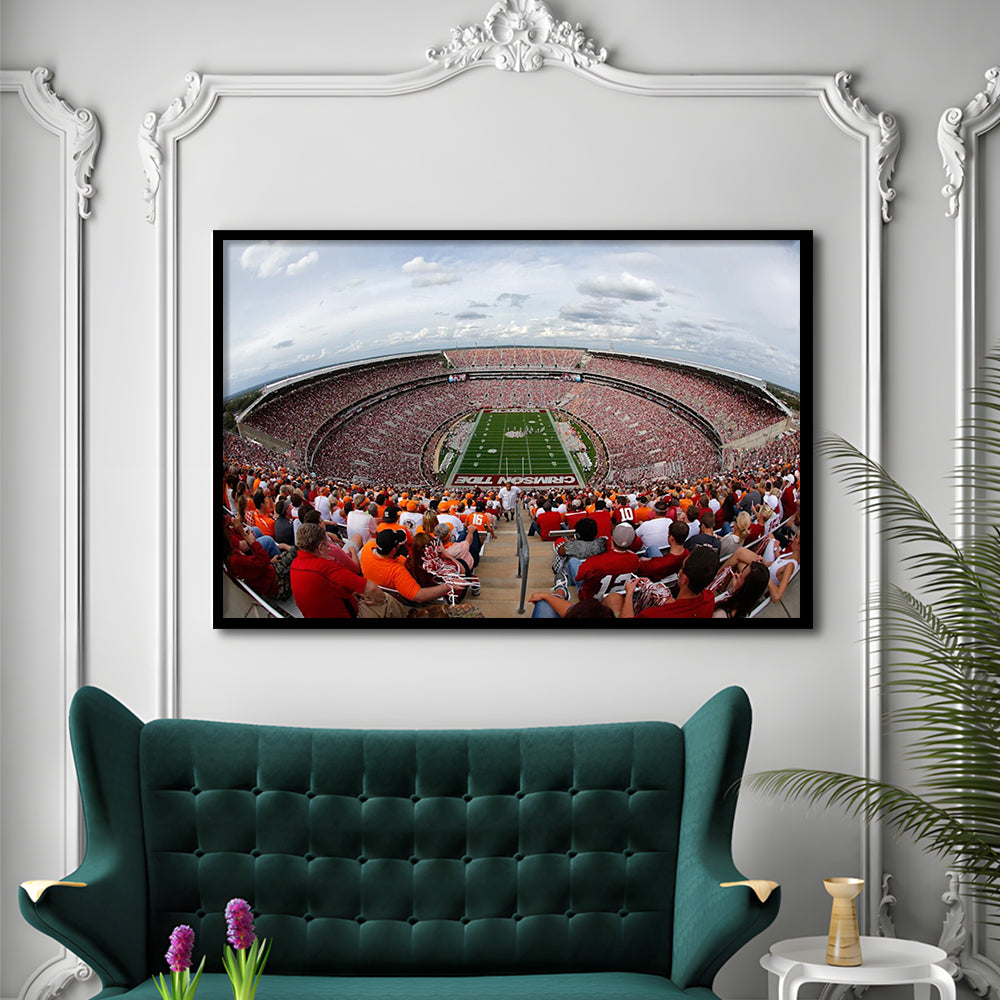 Getty Bryant Denny Stadium, Stadium Canvas, Sport Art, Gift for him, Framed Art Print Wall Decor, Picture Framed