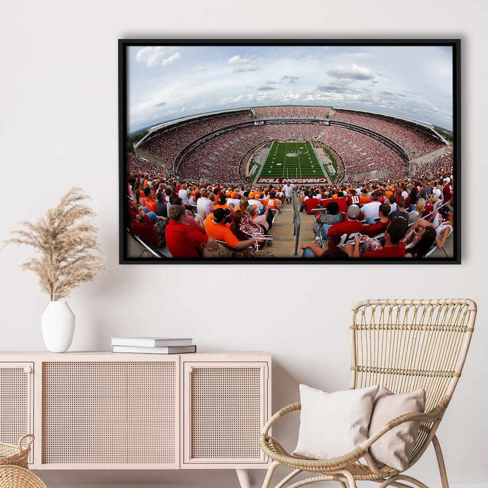 Getty Bryant Denny Stadium, Stadium Canvas, Sport Art, Framed Canvas Print Wall Art, Floating Frame
