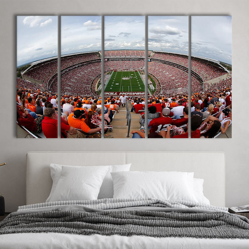 Getty Bryant Denny Stadium, Stadium Canvas, Sport Art, 5 Panel B, Extra Large Canvas, Canvas Print Wall Art