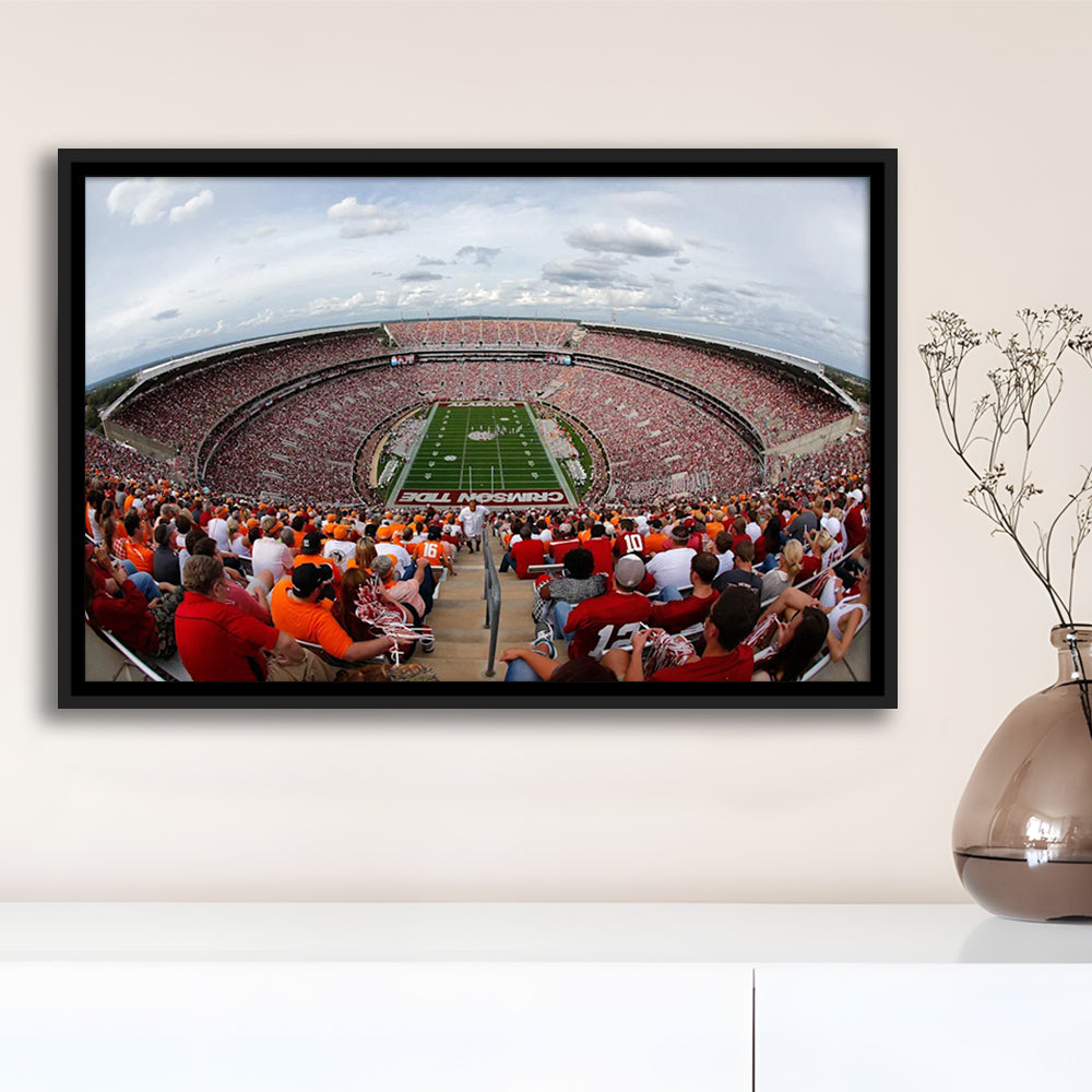 Getty Bryant Denny Stadium, Stadium Canvas, Sport Art, Framed Canvas Print Wall Art, Floating Frame