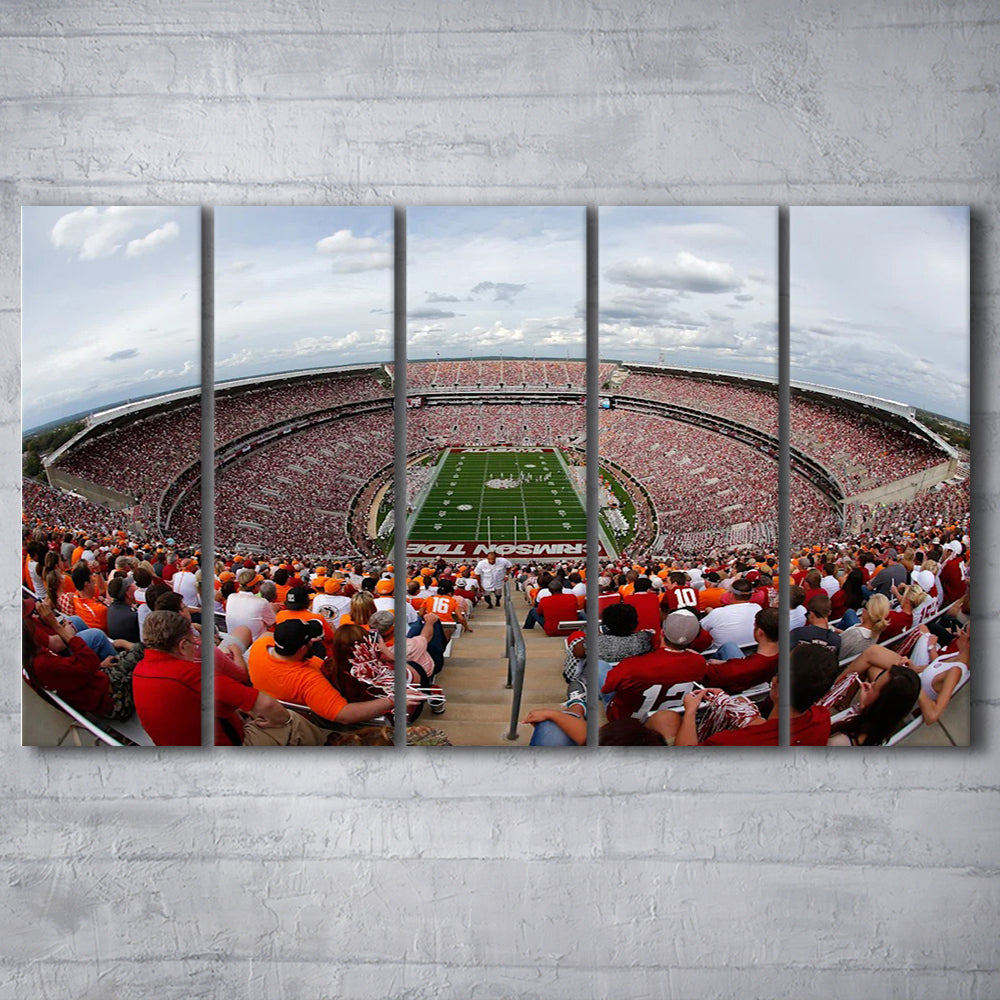Getty Bryant Denny Stadium, Stadium Canvas, Sport Art, 5 Panel B, Extra Large Canvas, Canvas Print Wall Art