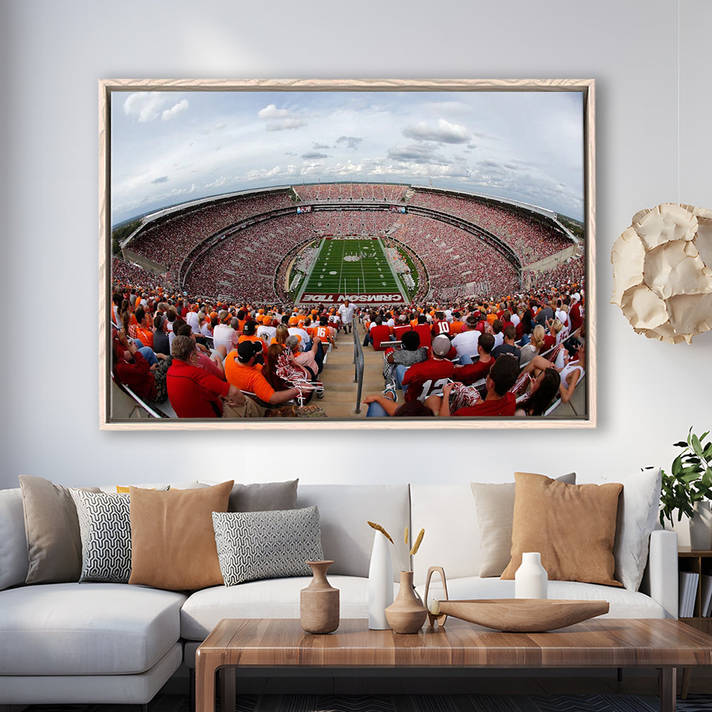 Getty Bryant Denny Stadium, Stadium Canvas, Sport Art, Framed Canvas Print Wall Art, Floating Frame