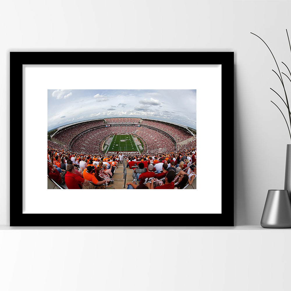Getty Bryant Denny Stadium, Stadium Canvas, Sport Art, Gift for him, White Border Framed Art Print Wall Decor