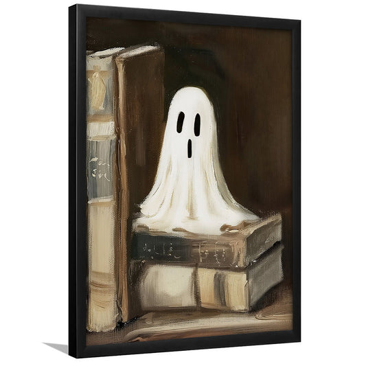 Ghost Print,Halloween Decor,Moody Vintage Print,Spooky,Ghost Painting, Framed Art Print Wall Decor, Picture Framed