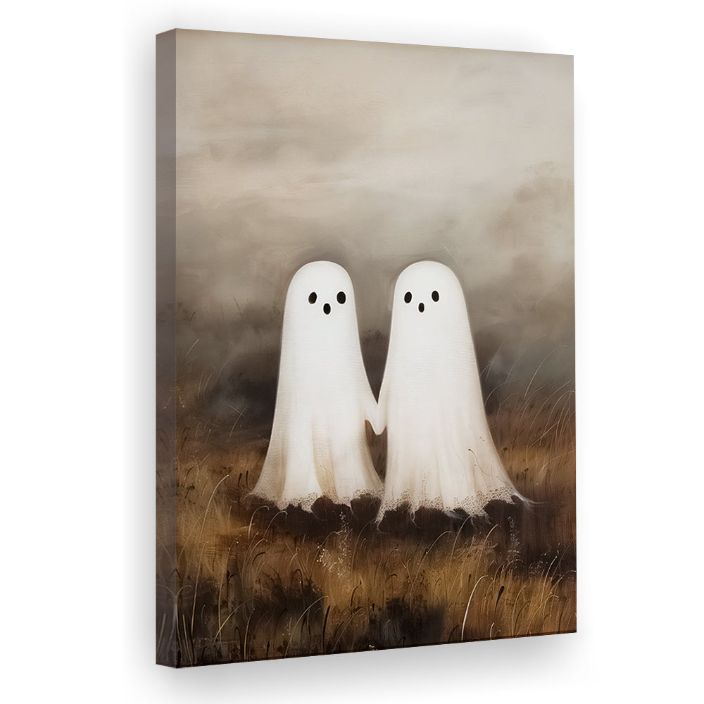 Ghosts in Field Print Halloween Decor, Ghost Painting Academia , Canvas Print Wall Art, Wall Decor, Painting Canvas