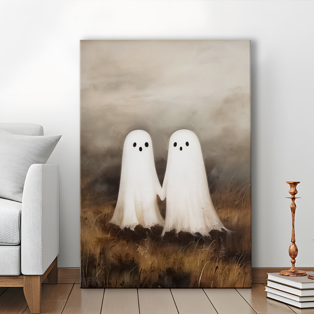 Ghosts in Field Print Halloween Decor, Ghost Painting Academia , Canvas Print Wall Art, Wall Decor, Painting Canvas