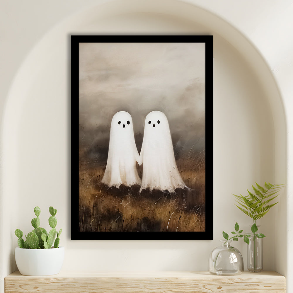 Ghosts in Field Print Halloween Decor, Ghost Painting Academia , Framed Art Print Wall Decor, Picture Framed