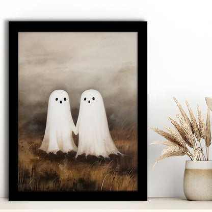 Ghosts in Field Print Halloween Decor, Ghost Painting Academia , Framed Art Print Wall Decor, Picture Framed