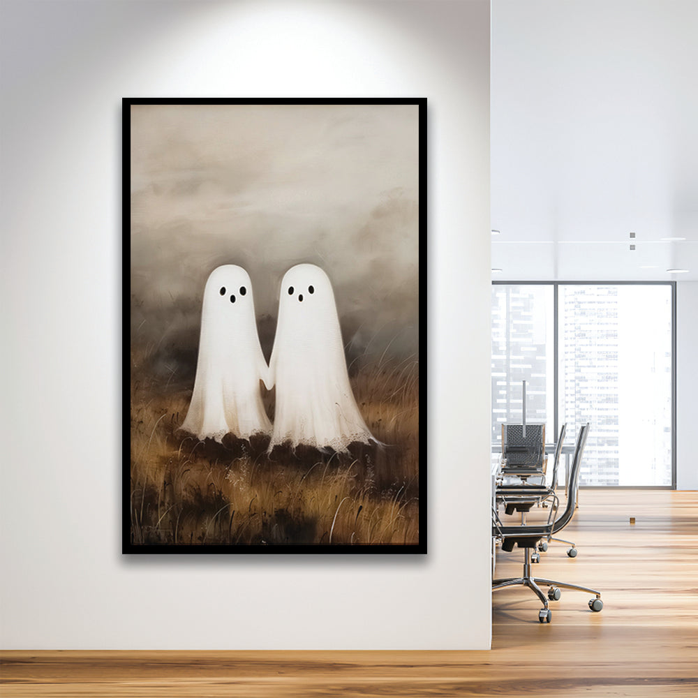 Ghosts in Field Print Halloween Decor, Ghost Painting Academia , Framed Art Print Wall Decor, Picture Framed
