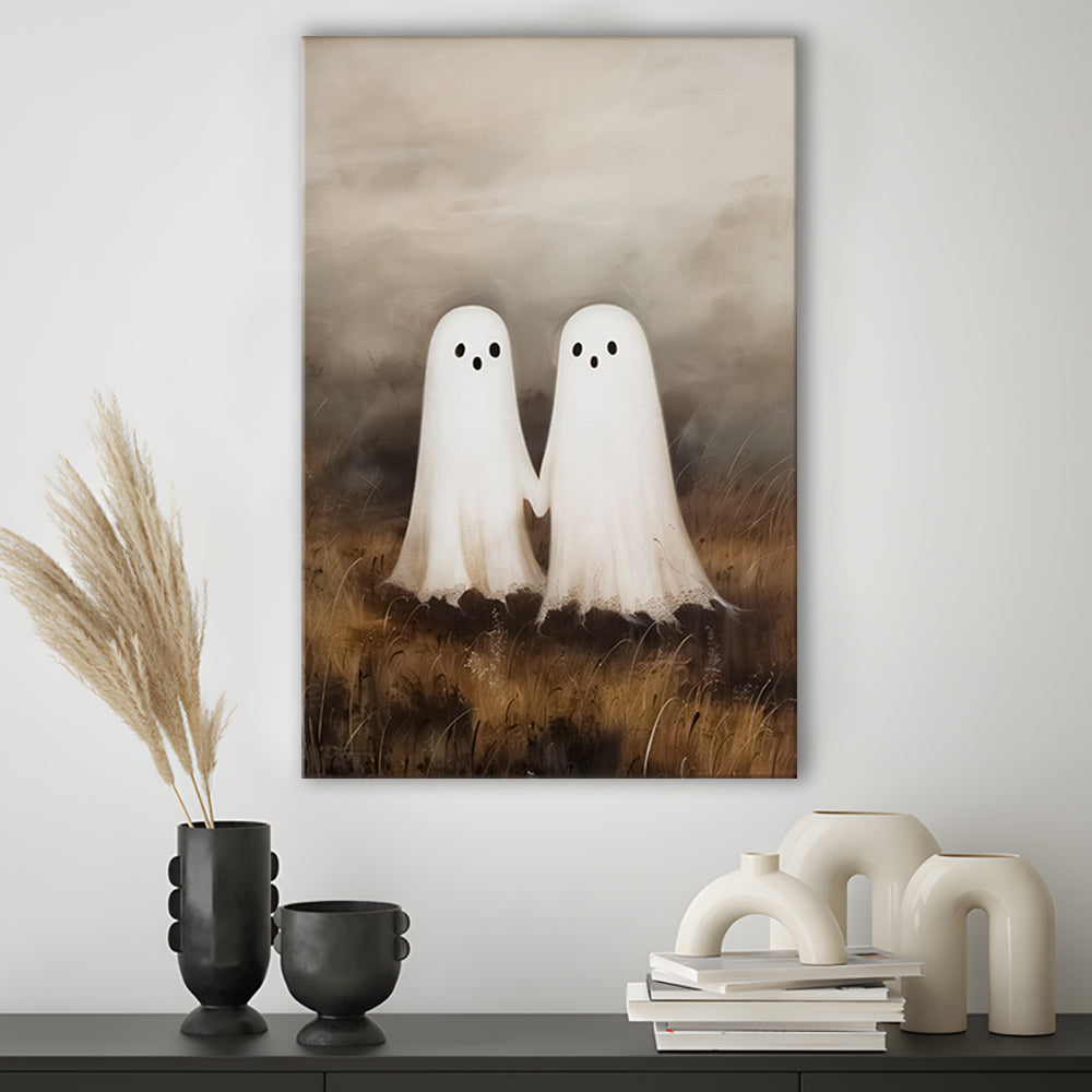 Ghosts in Field Print Halloween Decor, Ghost Painting Academia , Canvas Print Wall Art, Wall Decor, Painting Canvas