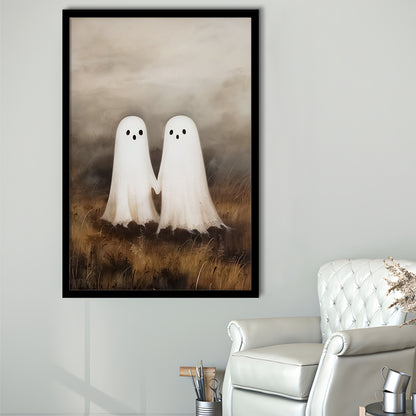 Ghosts in Field Print Halloween Decor, Ghost Painting Academia , Framed Art Print Wall Decor, Picture Framed