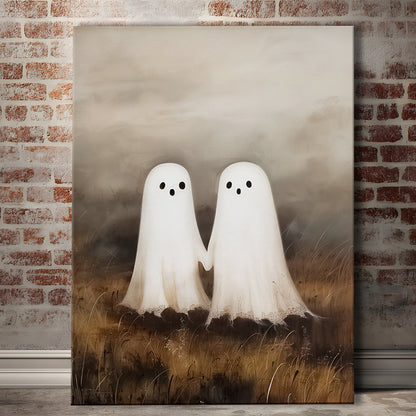 Ghosts in Field Print Halloween Decor, Ghost Painting Academia , Canvas Print Wall Art, Wall Decor, Painting Canvas