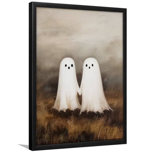 Ghosts in Field Print Halloween Decor, Ghost Painting Academia , Framed Art Print Wall Decor, Picture Framed