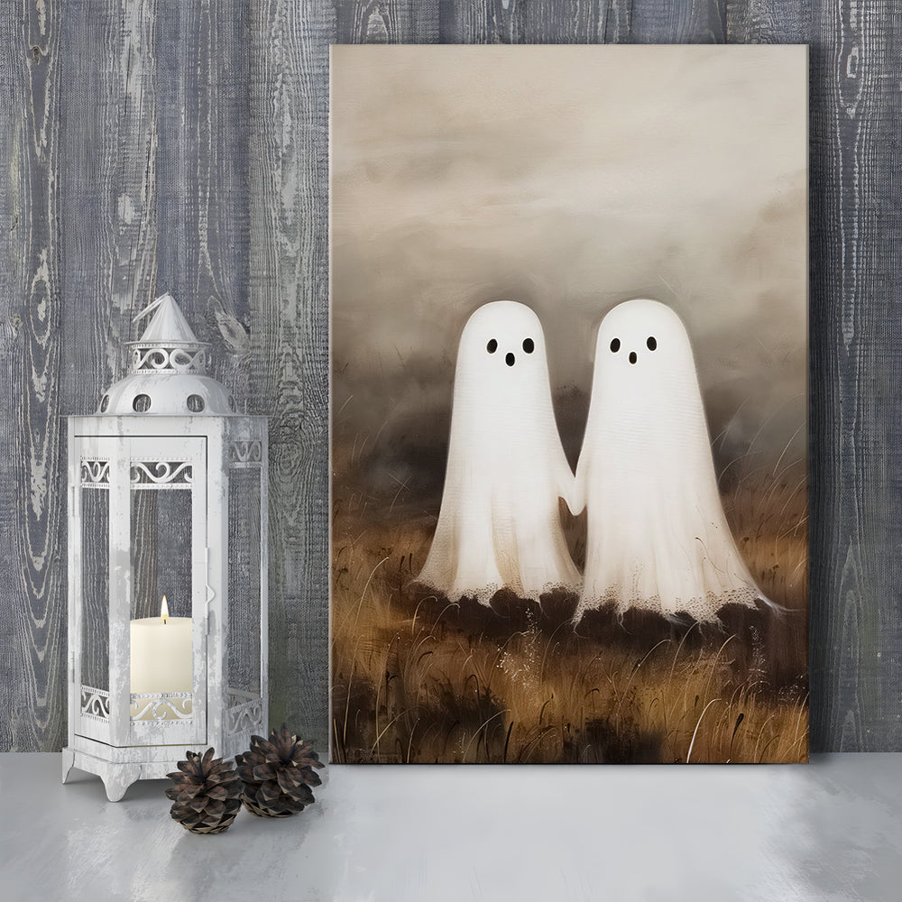 Ghosts in Field Print Halloween Decor, Ghost Painting Academia , Canvas Print Wall Art, Wall Decor, Painting Canvas