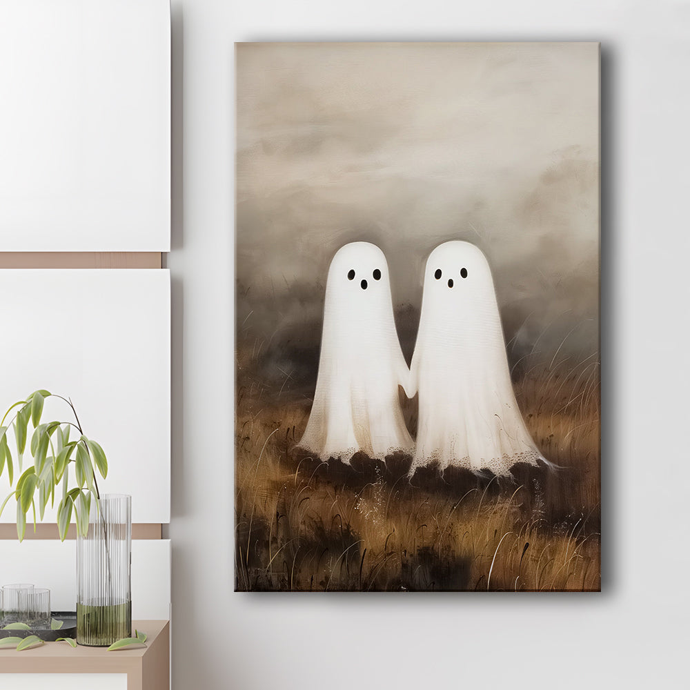 Ghosts in Field Print Halloween Decor, Ghost Painting Academia , Canvas Print Wall Art, Wall Decor, Painting Canvas