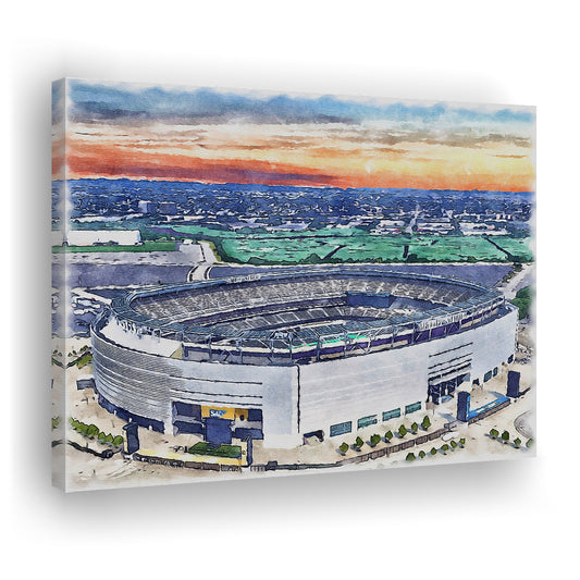 Giants Stadium, MetLife Painting Stadium Watercolor, Sport Art, Gifts for him, Canvas Print Wall Art