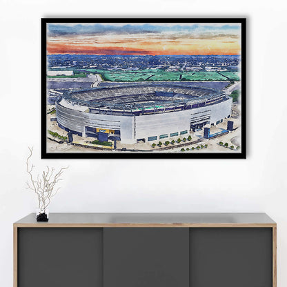Giants Stadium, MetLife Painting Stadium Watercolor, Sport Gift Art, Framed Art Print Wall Decor