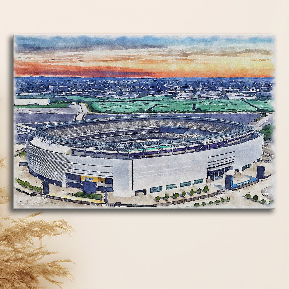 Giants Stadium, MetLife Painting Stadium Watercolor, Sport Art, Gifts for him, Canvas Print Wall Art