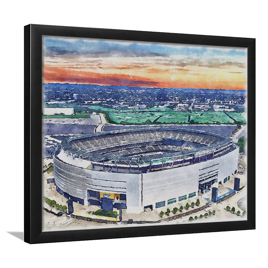 Giants Stadium, MetLife Painting Stadium Watercolor, Sport Gift Art, Framed Art Print Wall Decor