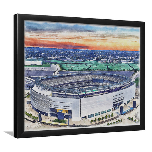Giants Stadium, MetLife Painting Stadium Watercolor, Sport Gift Art, Framed Art Print Wall Decor