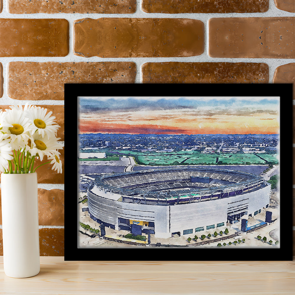 Giants Stadium, MetLife Painting Stadium Watercolor, Sport Gift Art, Framed Art Print Wall Decor