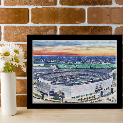 Giants Stadium, MetLife Painting Stadium Watercolor, Sport Gift Art, Framed Art Print Wall Decor