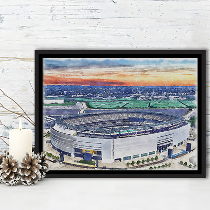 Giants Stadium, MetLife Painting Stadium Watercolor, Sport Gift Art, Framed Canvas Print Wall Art