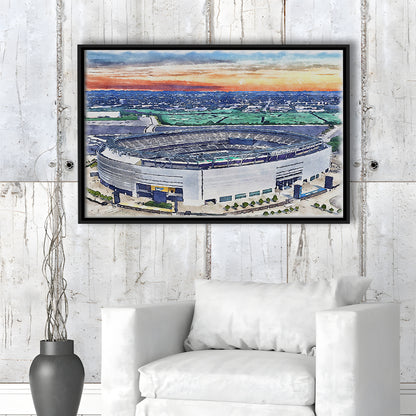 Giants Stadium, MetLife Painting Stadium Watercolor, Sport Gift Art, Framed Canvas Print Wall Art