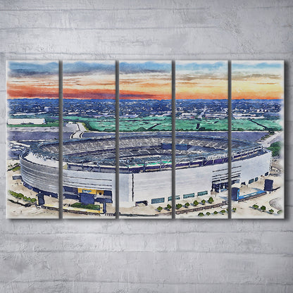 Giants Stadium, MetLife Painting Stadium Watercolor, Sport Art, Extra Large Canvas Print Wall Art